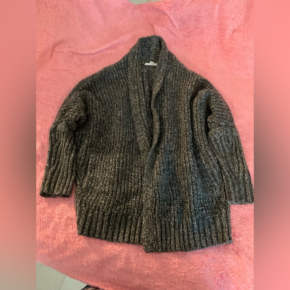 Love stitch sweater/ cardigan size large grey